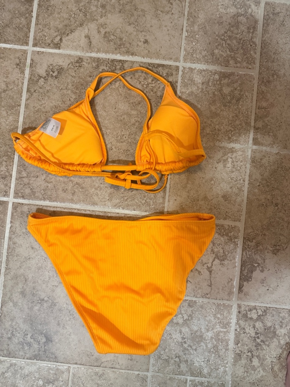 Bright Orange Ribbed Bikini Set - Picture 2 of 2